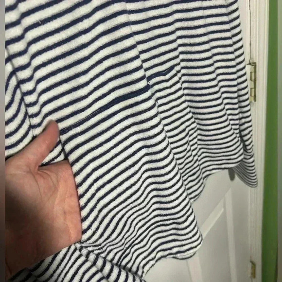 Vineyard Vines Martha's Vineyard half zip striped white w/blue Terry size small - Picture 3 of 10